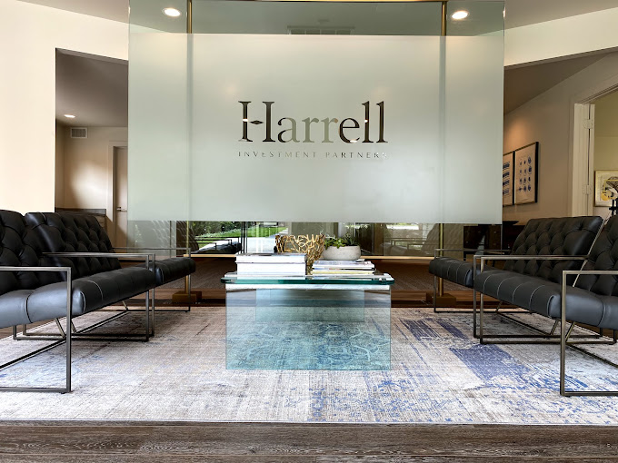 Harrell Investment Partners entry with glass sign